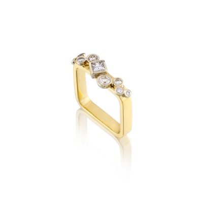 Garland Square Ring 18ky .40 ct