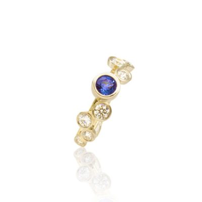 Garland Stacking Ring .66 ct and .50 ct Sapphire