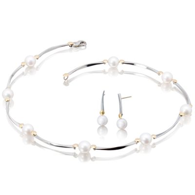 Freshwater Pearl Necklace and Earrings