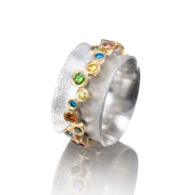 Garland Festive Ring 1.2 cts colored dias